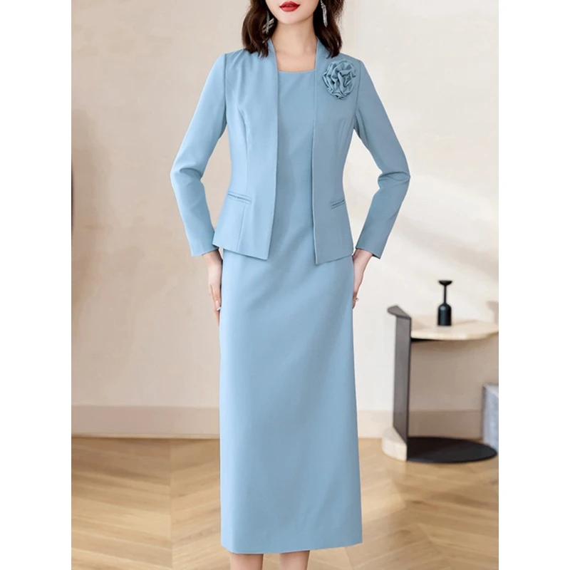 长袖春季韩版工作时尚秋季长袖春季女神范工作气质通勤职业套装裙