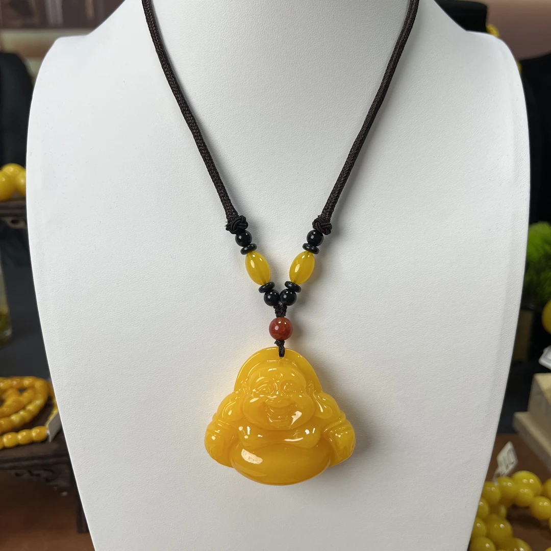 W049古巴新蜜笑脸佛吊坠