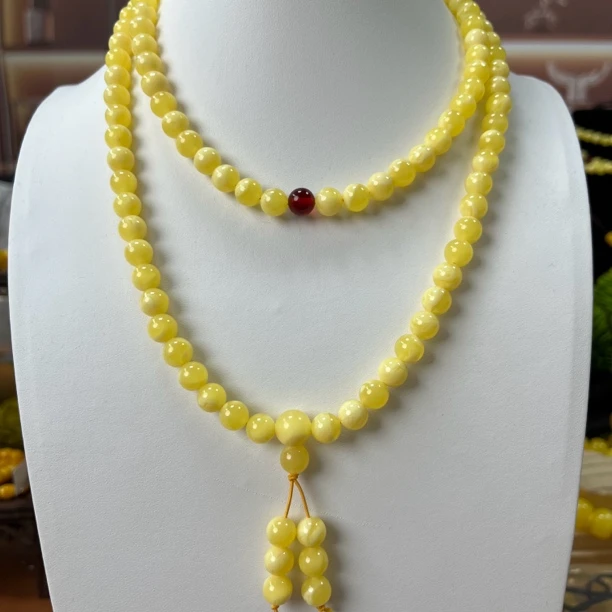 W060【藏收级】藏族精工打磨8㎜圆珠108多圈无杂裂无优化