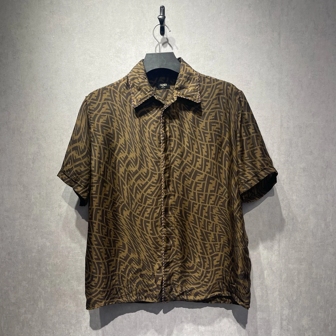 99新 FENDI/芬迪 x SC联名 双F满印短袖衬衫/39码/98新/公价9800
