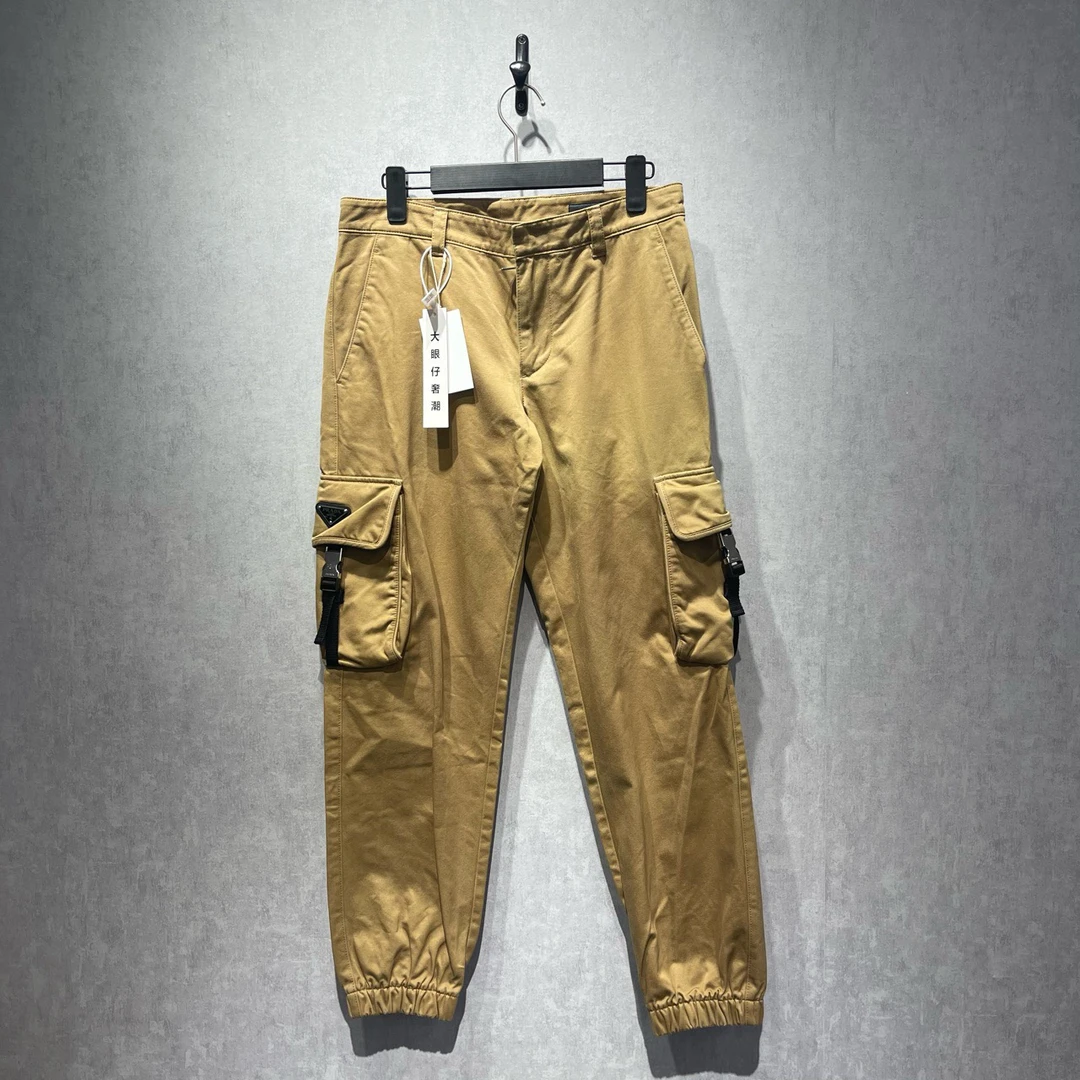 99新 Prada/普拉达  徽标logo机能锁扣工装裤/46码/