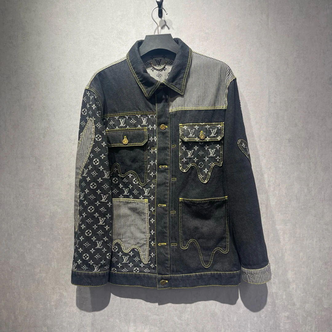 99新 LV x nigo联名 二代溶解满印牛仔外套/50码/98新/公价24500
