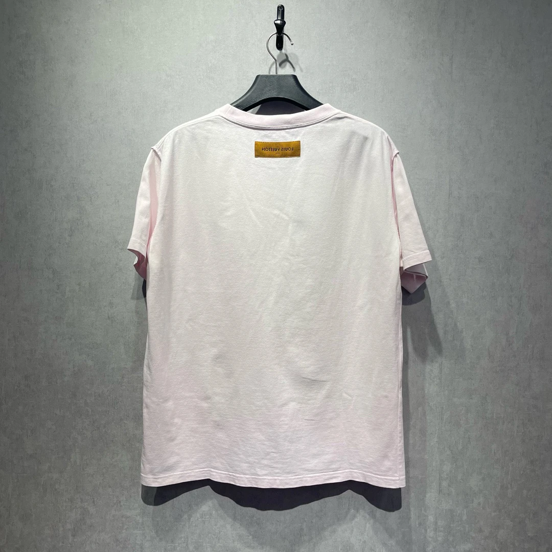 99新 LouisVuitton/路易威登 纯色净版标签logo短袖/L码/DY212747
