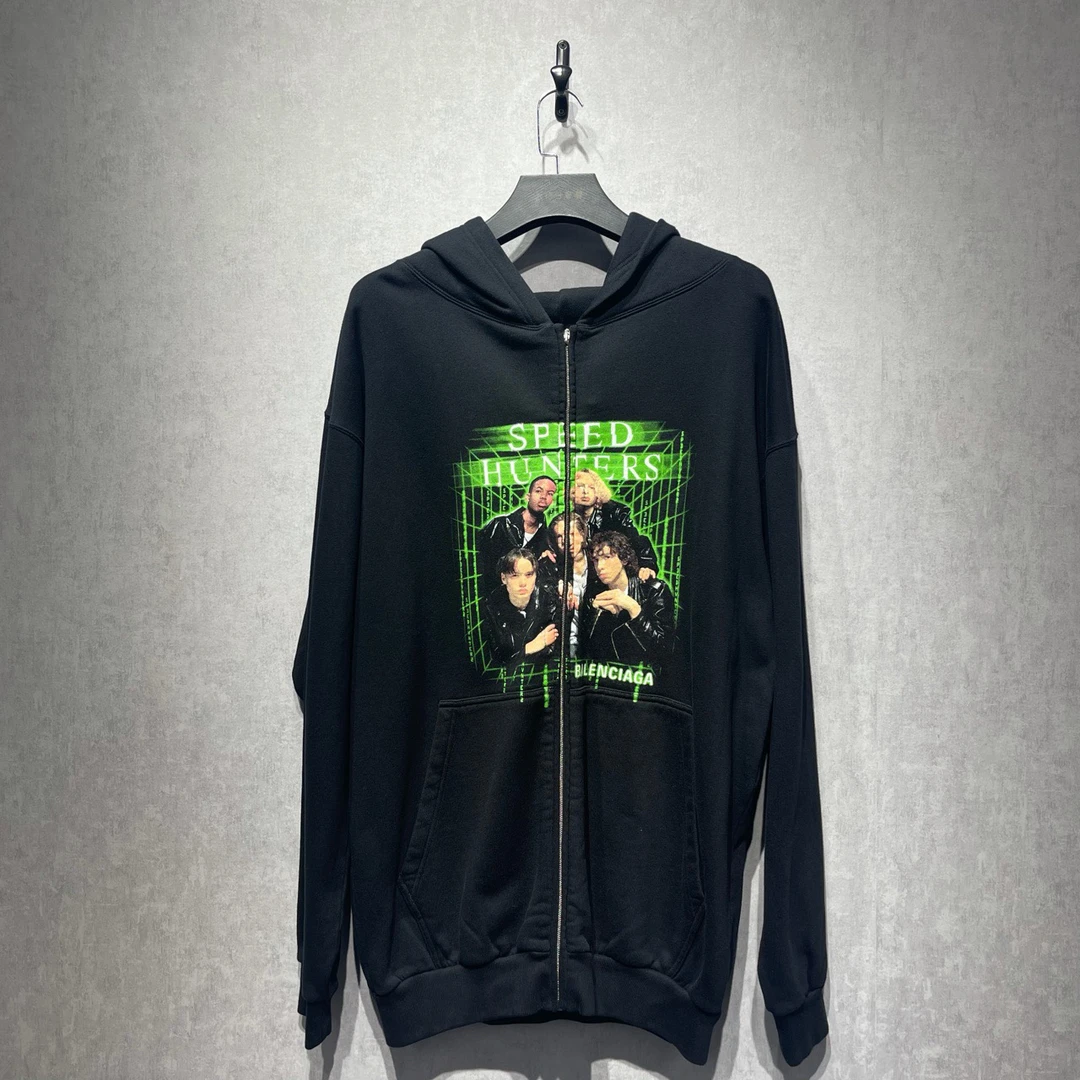 95新 Balenciaga/巴黎世家 乐队帽衫拉链外套xs码/98新/公价8000