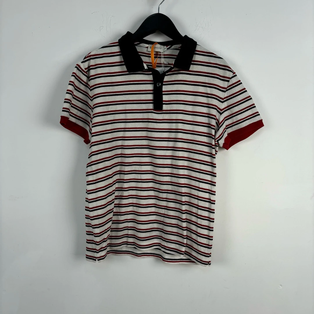 95新 MONCLER  蒙口 条纹polo衫 S码/CL00835