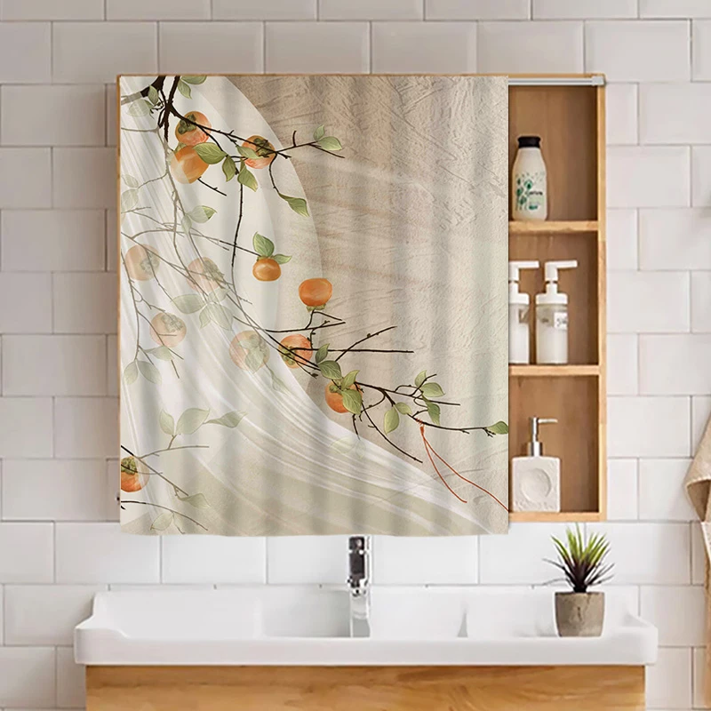 卫生间镜子遮挡帘厕所浴室洗漱台落地全身镜柜子帘化妆镜帘子