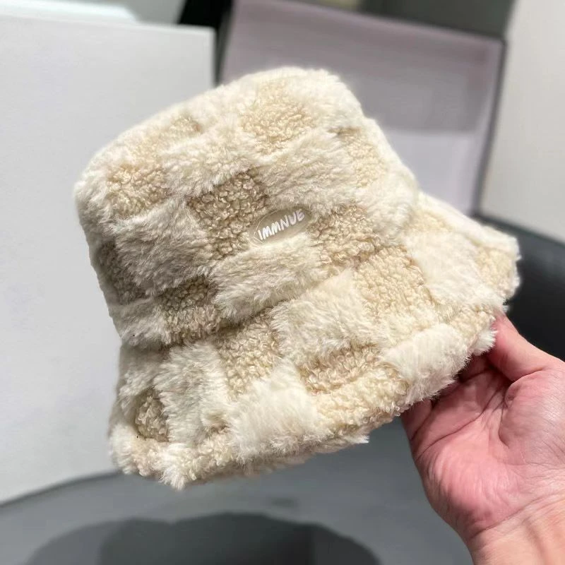 羊羔绒渔夫帽女冬季韩版百搭时尚小众显脸小盆帽休闲保暖加绒帽子