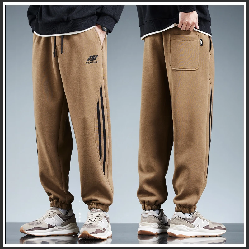 奥派鲨美式运动侧边条纹休闲裤2025春秋新款高街拼色束脚男生卫裤