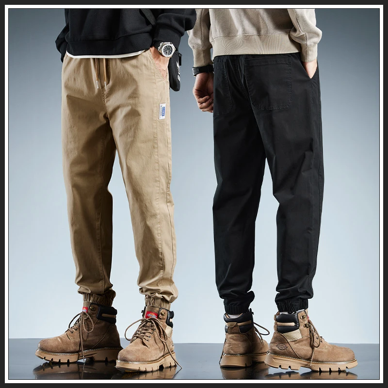 男士休闲裤2024年秋冬季新款潮牌束脚裤子纯棉潮流百搭男装哈伦裤