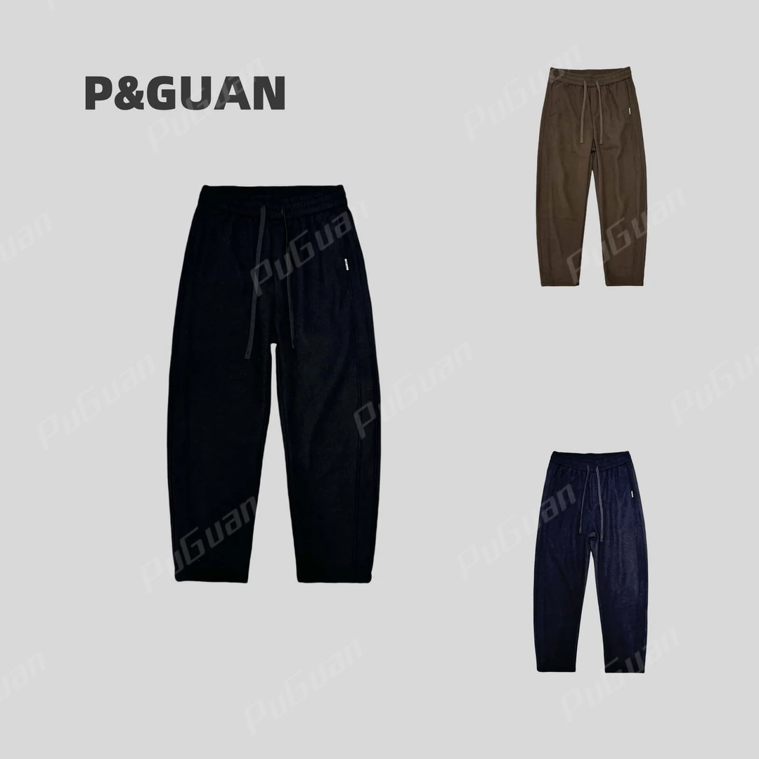 【冬季加绒】男女同款舒适宽松抽绳简约小标束腿休闲卫裤3125