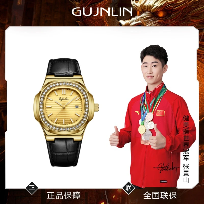 高奢全自动运动优雅金盘鹦鹉螺男士腕表