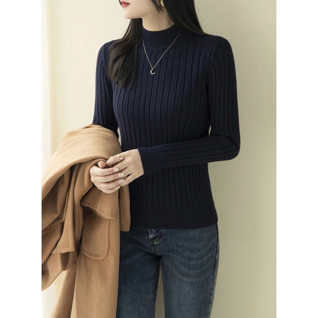 半高领内搭打底衫秋冬2025毛衣女新款修身显瘦百搭加厚保暖针织衫