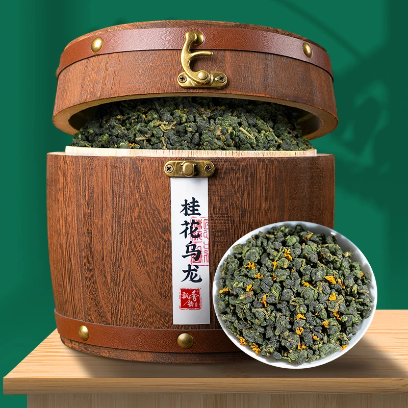 飘香韵桂花乌龙茶古法窨制桂花高山新茶叶浓香型乌龙茶礼盒装500g
