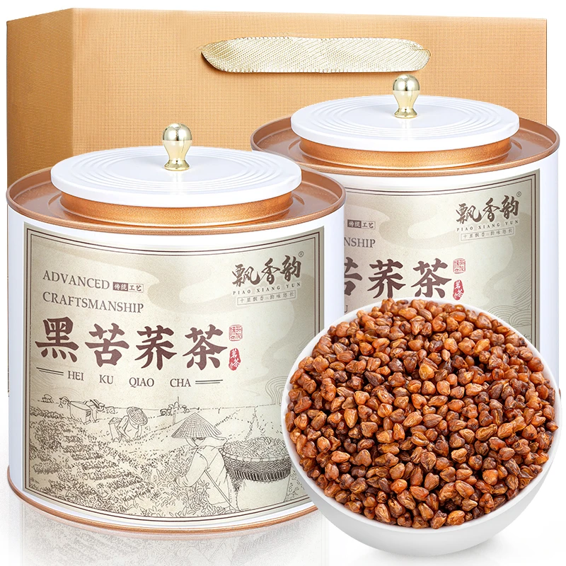 飘香韵黑苦荞茶苦荞茶麦香型全胚芽荞麦茶大麦茶正品泡水喝罐装