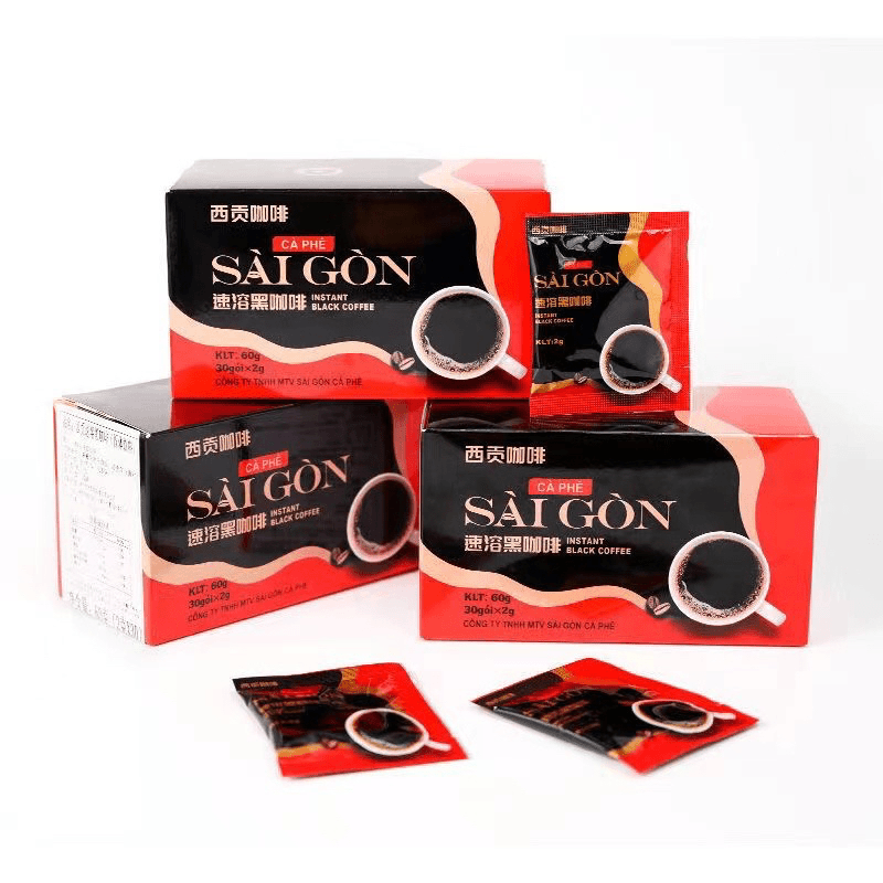 SAIGON速溶黑咖啡60g原装咖啡粉无蔗糖30包包邮