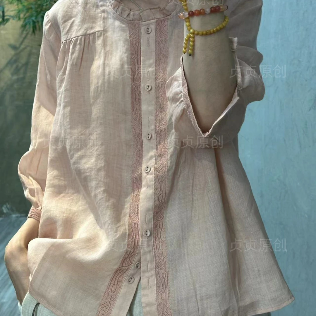 DengZhenZhen/邓贞贞23851-苎麻衬衫女夏季