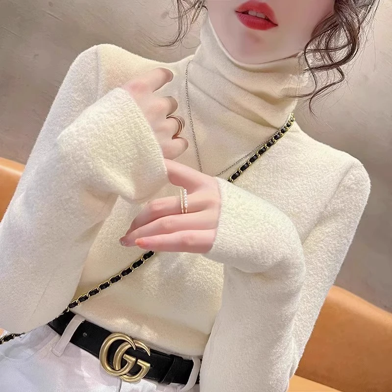 韩系纯色高领毛衣女冬季2025新款加厚洋气修身软糯打底衫内搭上衣