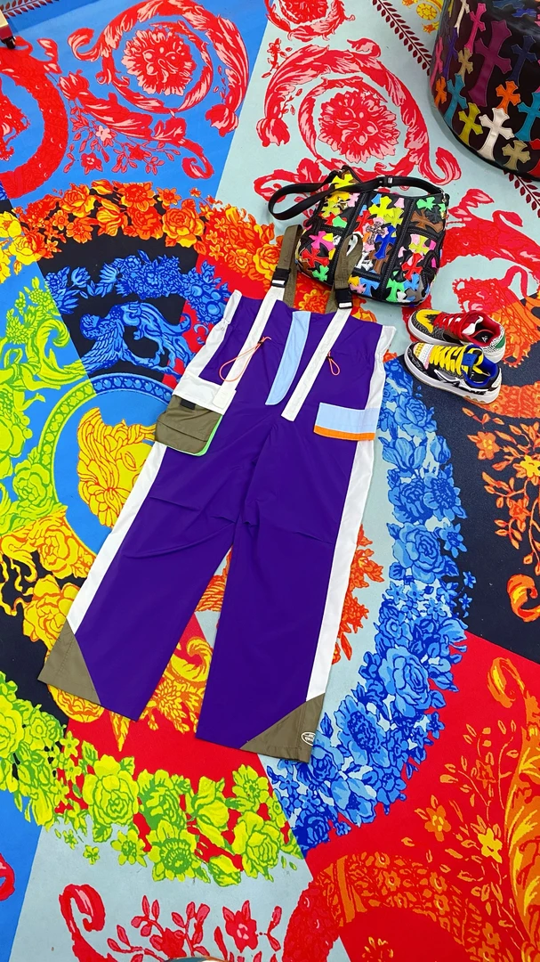 2024新款拼接口袋撞色连体裤背带裤