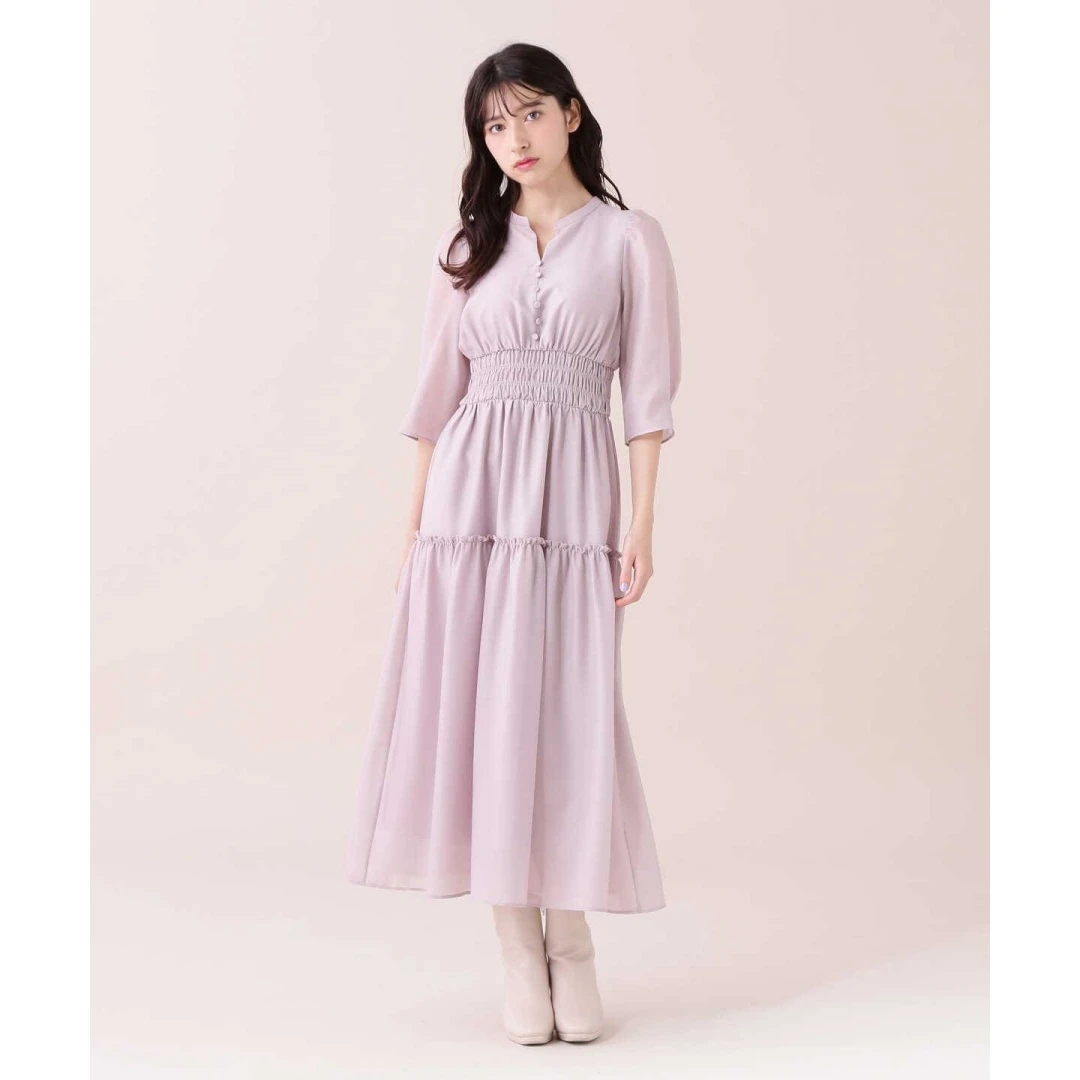 【Yumiko】日系品牌 明星杂志款 J 五分袖设计感气质修身连衣裙