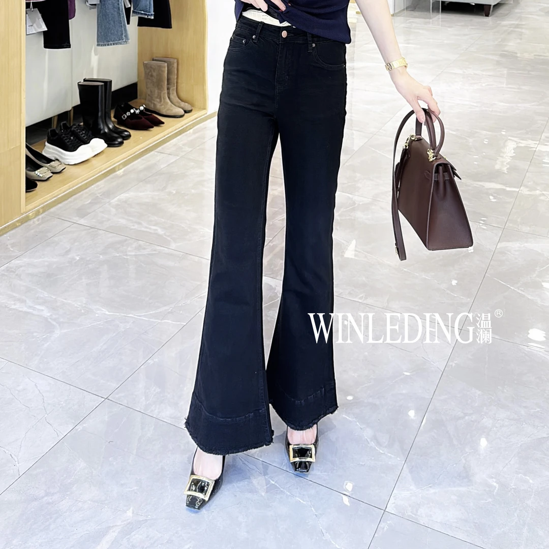 温澜服饰·雅“如故”修身毛边弹力牛仔裤60031