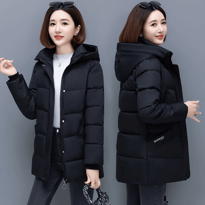 羽绒衣羽绒衣反季促销2023新款连帽中长款棉服女大码宽松棉袄加厚