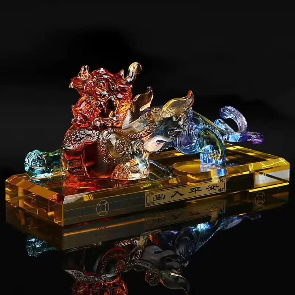 古法琉璃貔貅汽车摆件车载香水出入平安进米纳福高档车内装饰用品