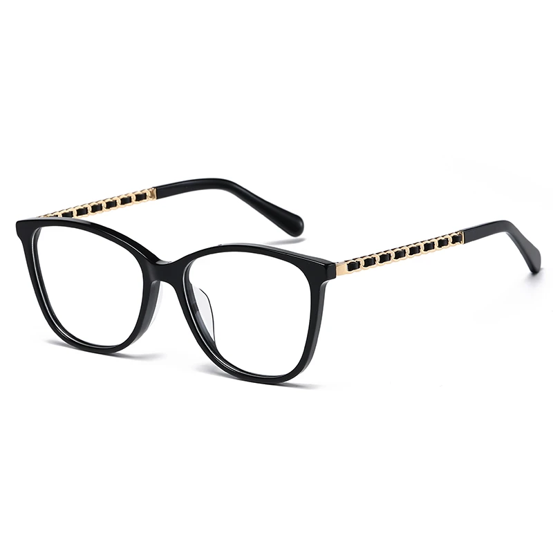 复古时尚小香风黑金框高级感百搭眼镜3410
