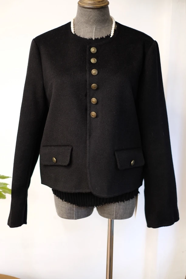 2024年新款高级感双面羊毛大衣女气质宽松短款双面呢小香毛呢外套