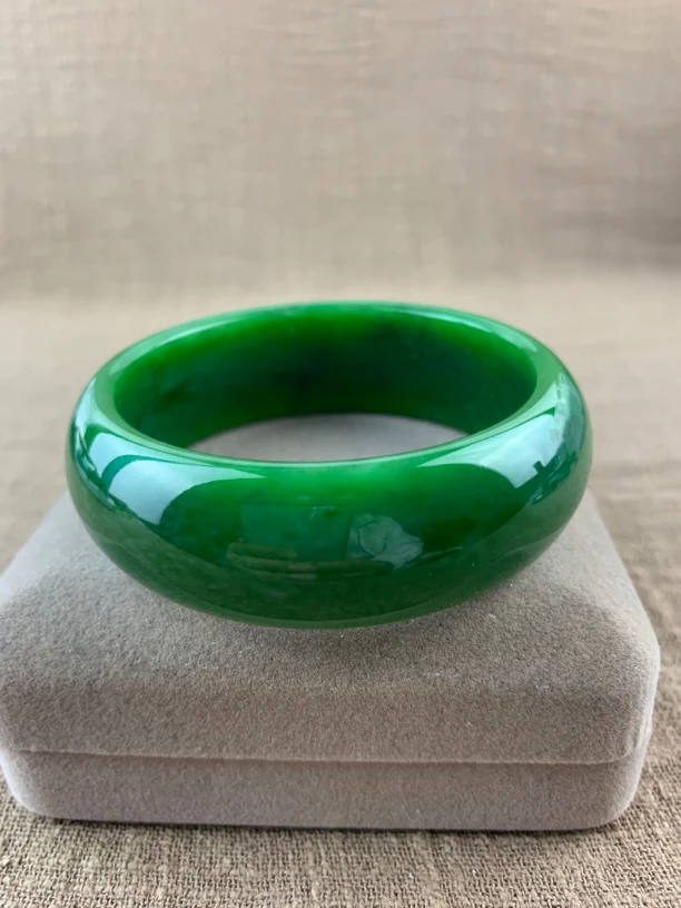 和田玉碧玉手镯宽版57/58口径