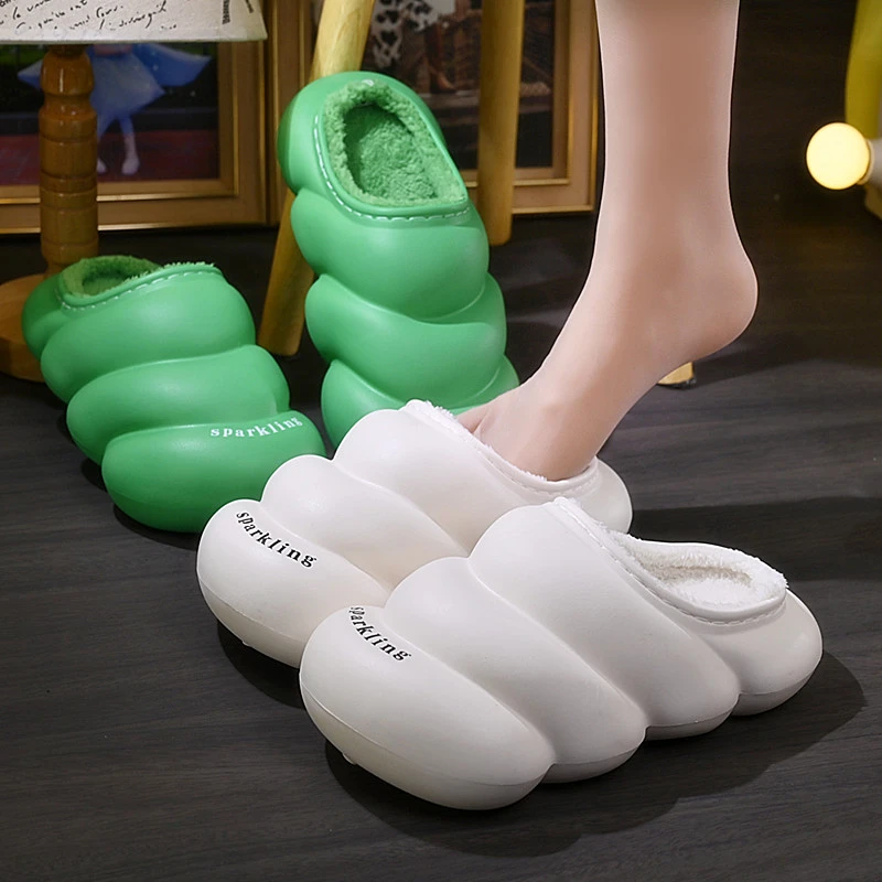 棉拖鞋女冬季家居室内防滑防水平底保暖情侣外穿耐脏耐磨男士冬天