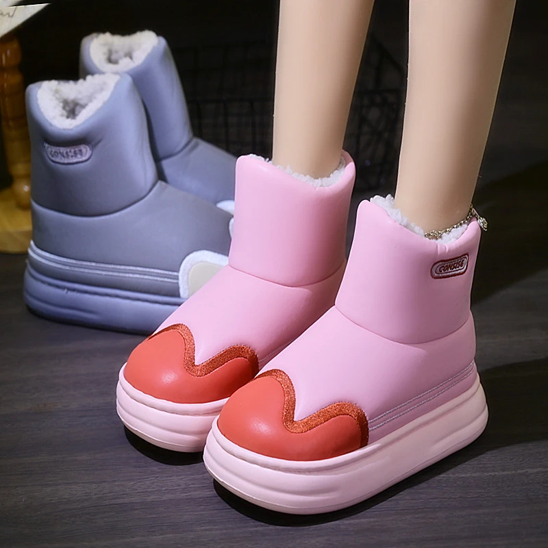 防水棉靴2023秋冬季新款加绒加厚情侣防滑雪地靴软底舒适高帮棉鞋