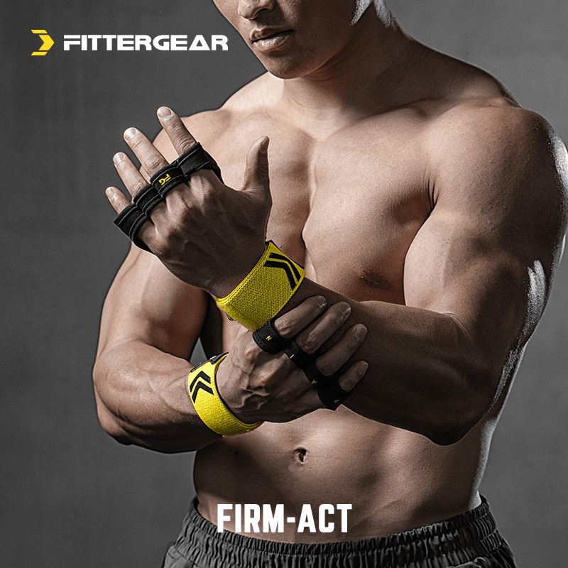 FITTERGEAR健身训练深蹲硬拉防滑护掌护腕手套耐磨防起茧运动护具
