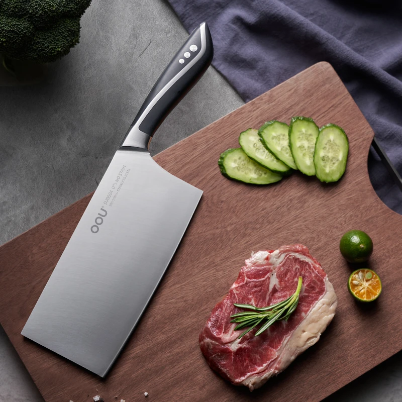 OOU/欧欧优银将系列中式斩切工具女士厨师两件套锋利厨房用超快