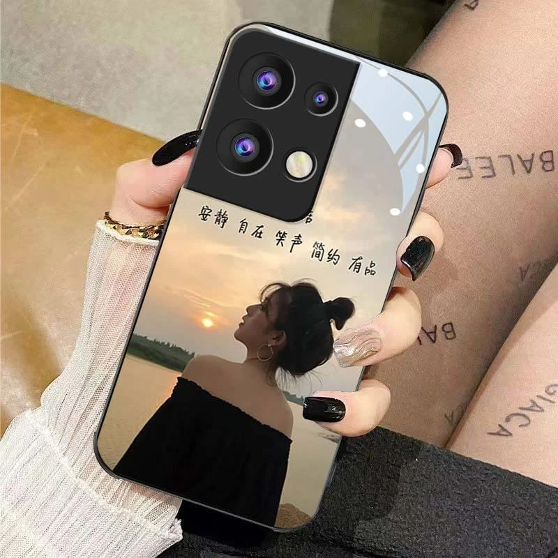 适用opporeno8手机壳新款高颜值耐脏reno8pro硅胶reno8pro+玻璃壳