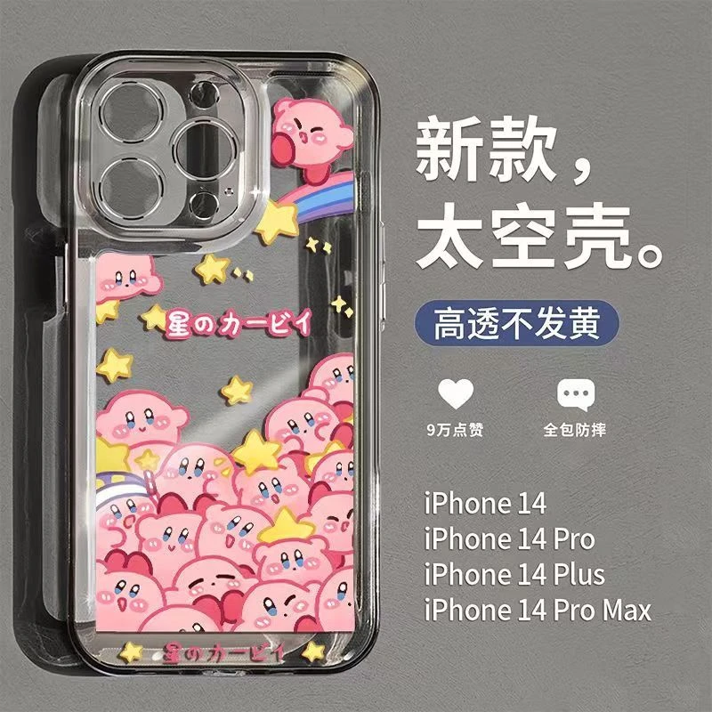 适用iPhone15手机壳星之卡比苹果12防摔13/11可爱xr透明6/7P保护