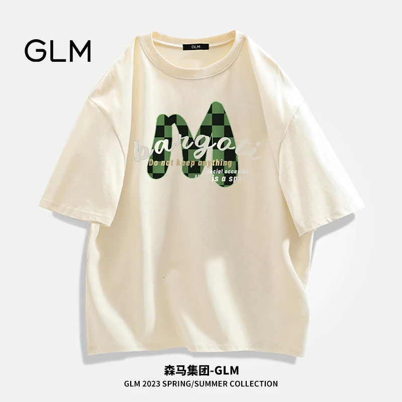 森馬集团品牌GLMt恤男夏季男生体恤纯棉男半袖男休闲时尚2024新款