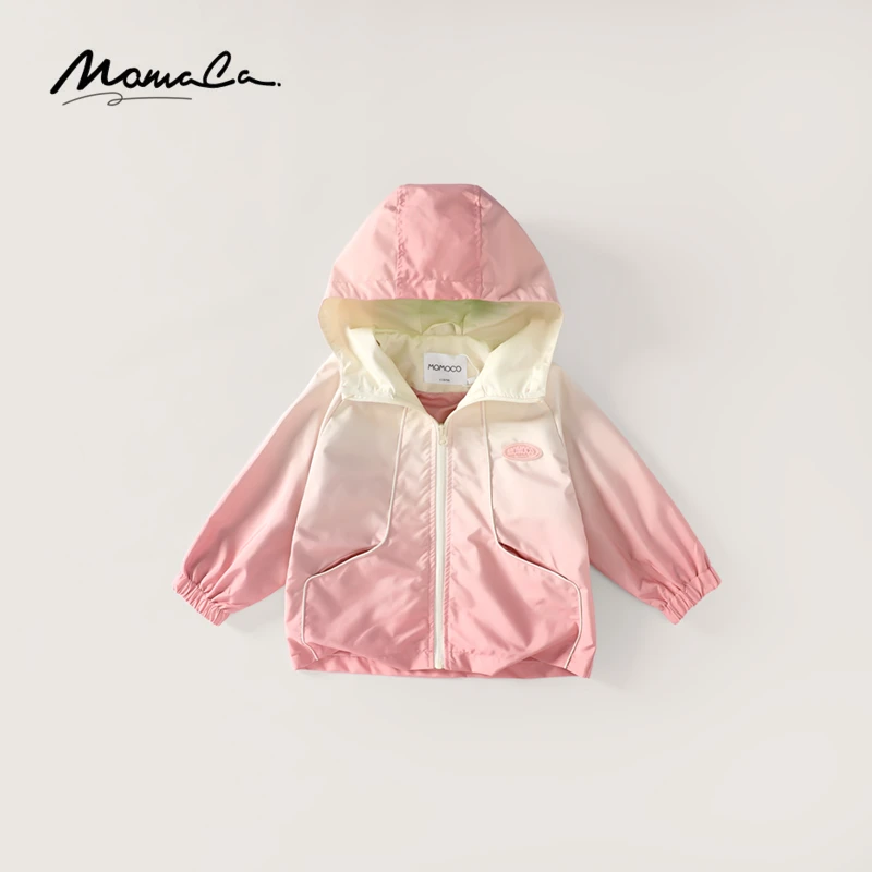 MOMOCO秋季时尚新款儿童洋气百搭休闲渐变粉色外套75780107002