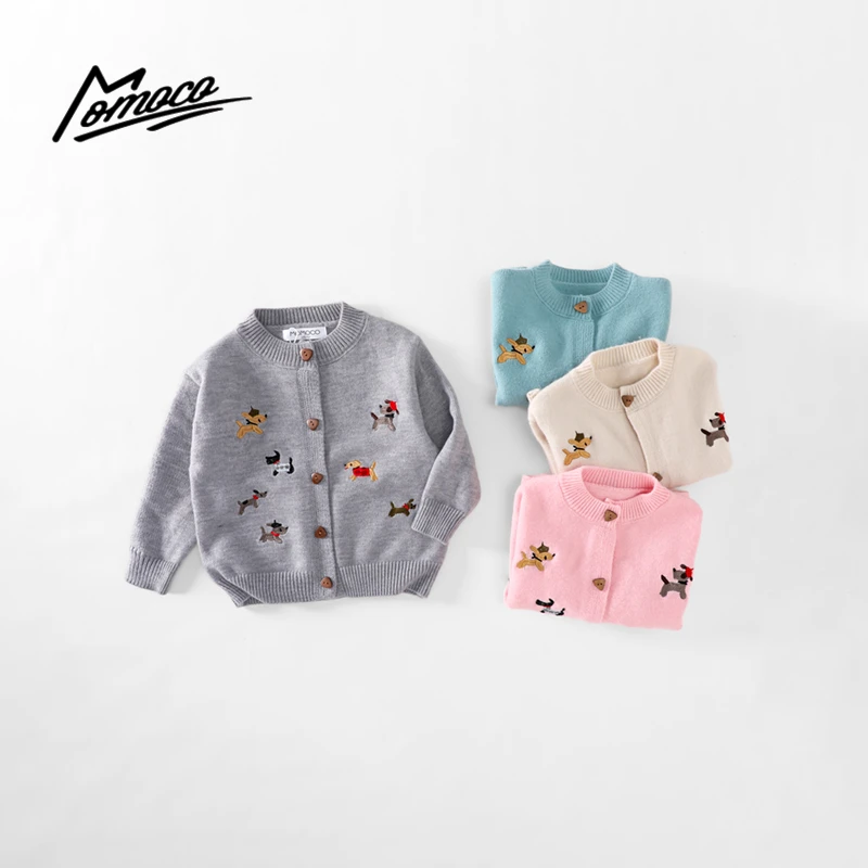 MOMOCO秋季新款儿童可爱卡通小狗毛衣开衫75830230034