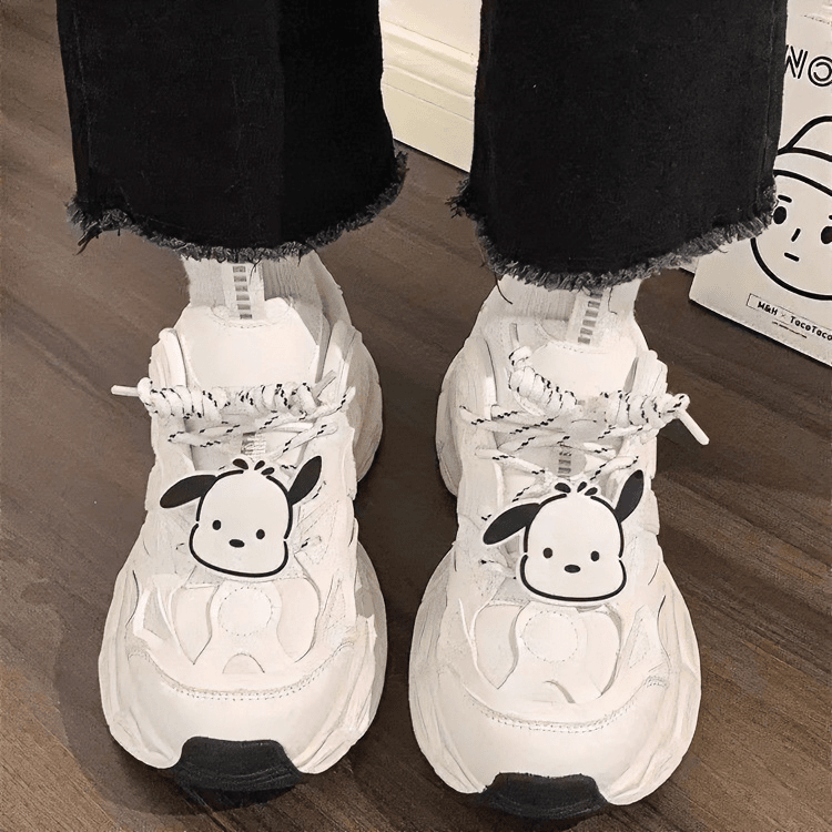 网红时尚小众爆改老爹鞋女2024网面透气单鞋百搭休闲厚底运动女鞋