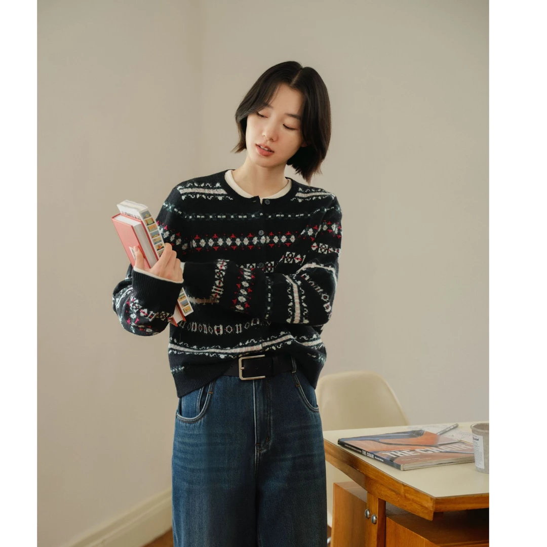 orange desire圣诞提花开衫OD2DWKGN025