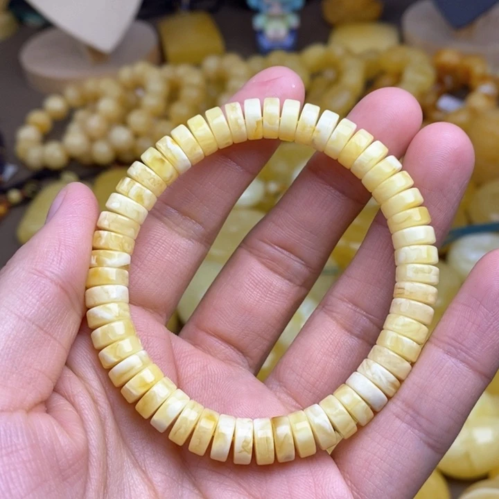 蜜蜡手链未镶嵌天然无优化琥珀蜜蜡