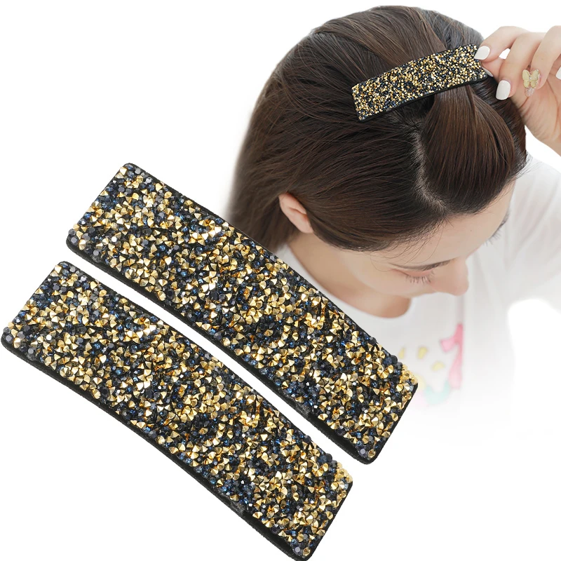 韩国水钻发夹大号bb夹满钻后脑勺发卡侧边夹一字夹顶夹碎发刘海夹