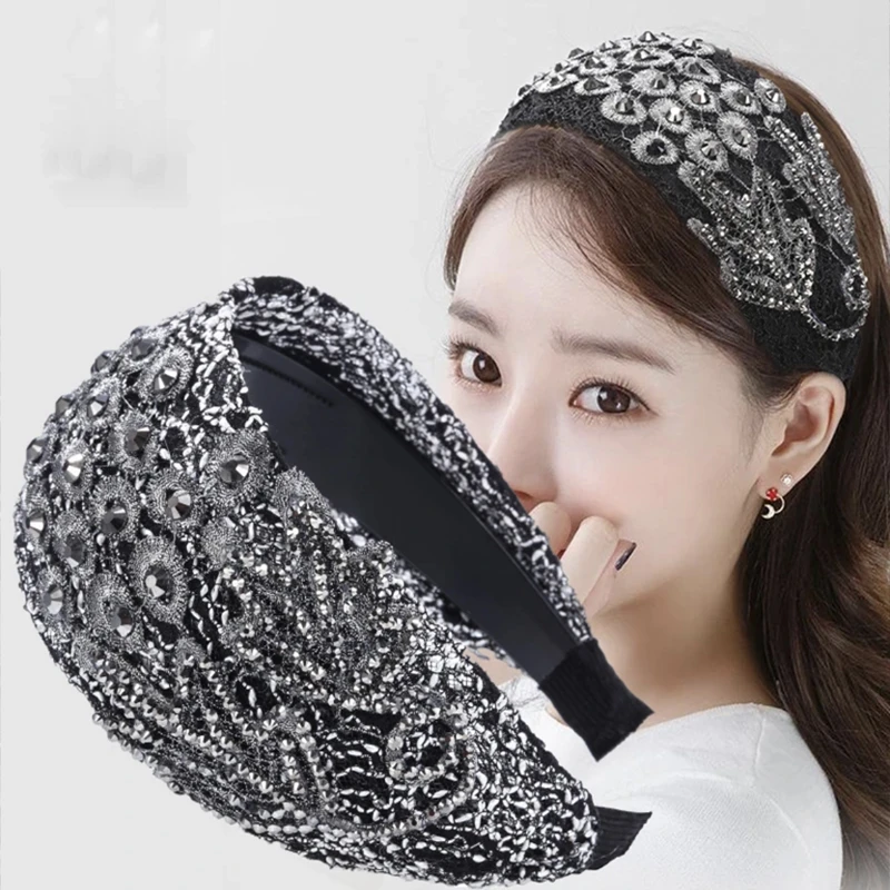 韩国宽边蕾丝发箍带齿防滑头箍女洗脸遮盖白发成人发卡显年轻发窟