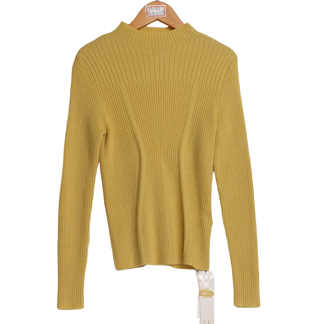 华人某杰精选女装新款洋气百搭黄色针织衫-0980