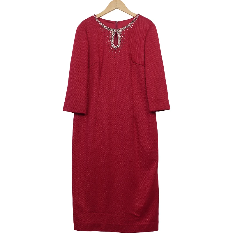 【MT姿】折扣女装新款洋气通勤红女连衣裙-17175