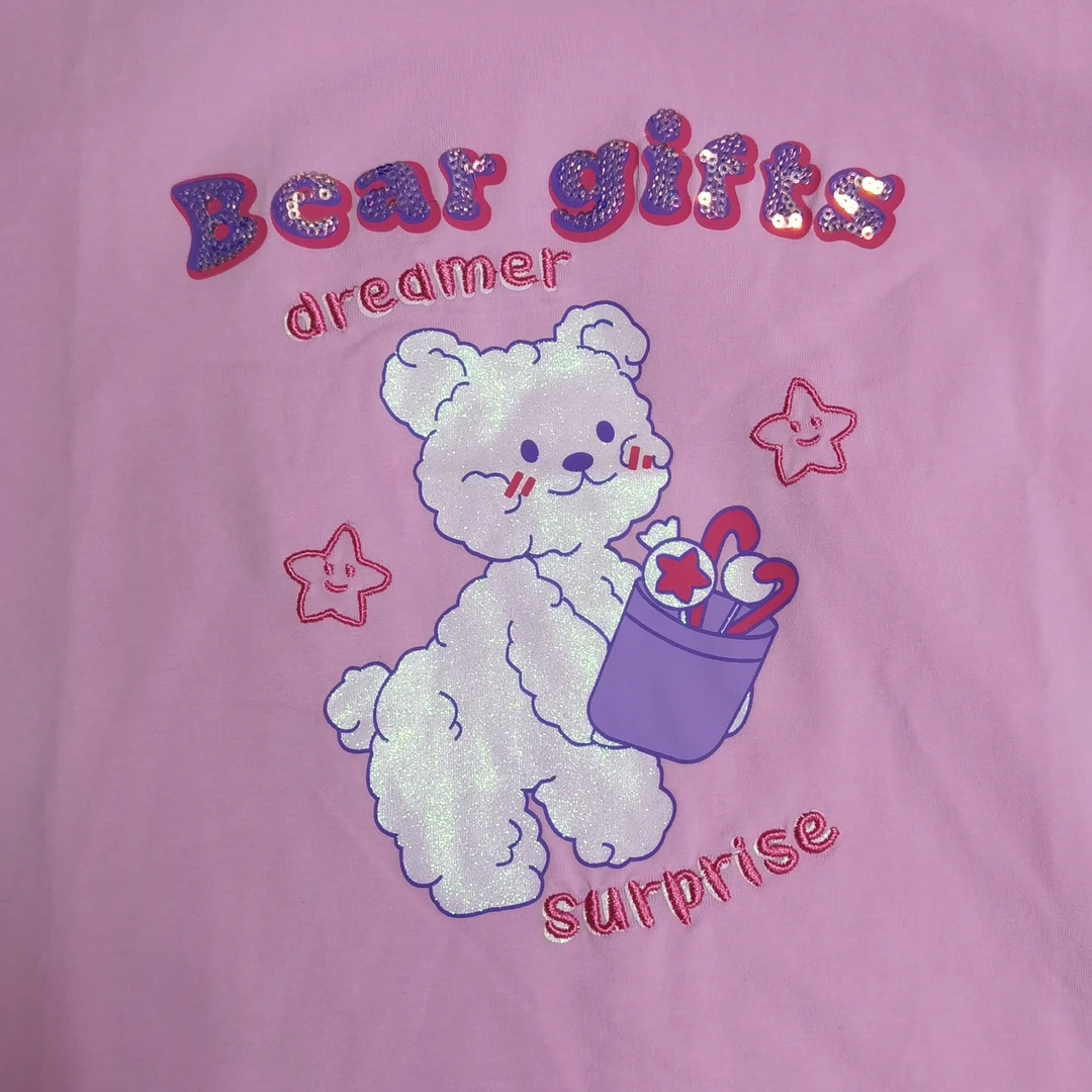 时尚休闲圆领上衣粉红色短袖t恤