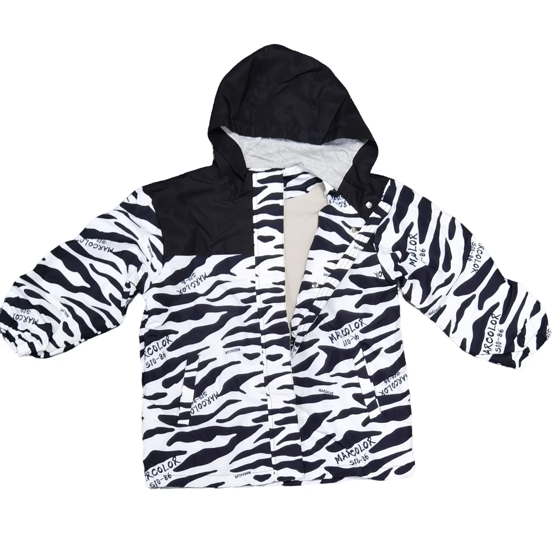 2101反季男童薄款外套白色连帽防水防风透湿加绒