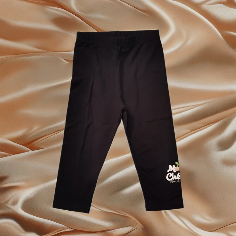 女童休闲裤七分裤打底裤黑色夏季