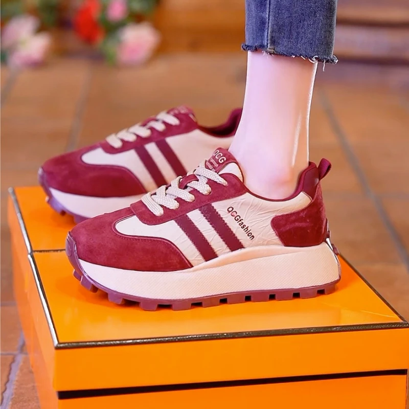 私魅【断码清货】秋季增高5.5cm阿甘女鞋软底舒适百搭厚底鞋【达人】