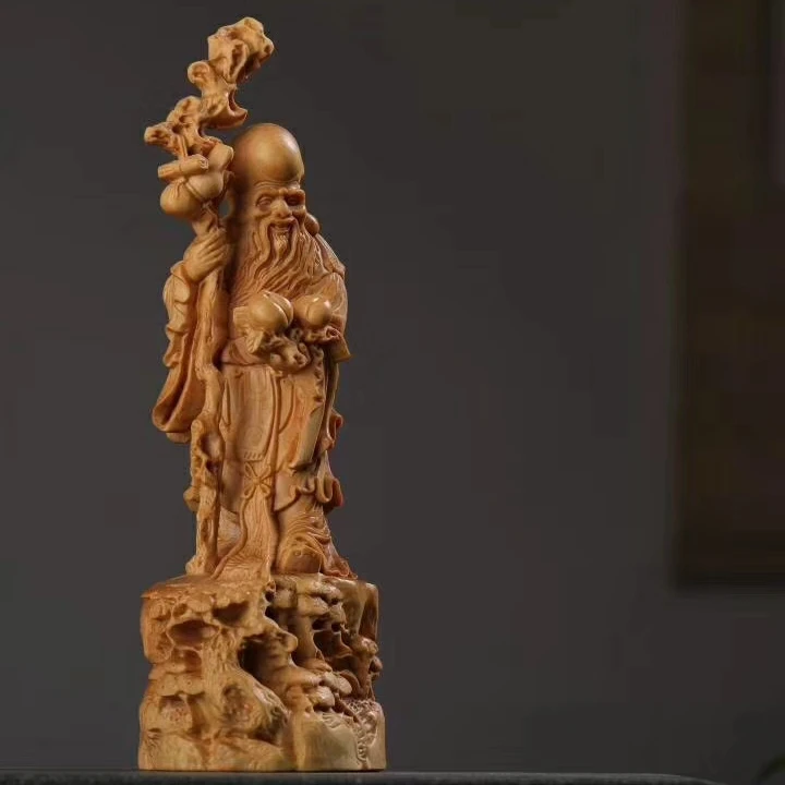 寿星公崖 柏 7*6*20cm送礼家居长寿摆件办公室长辈祝寿